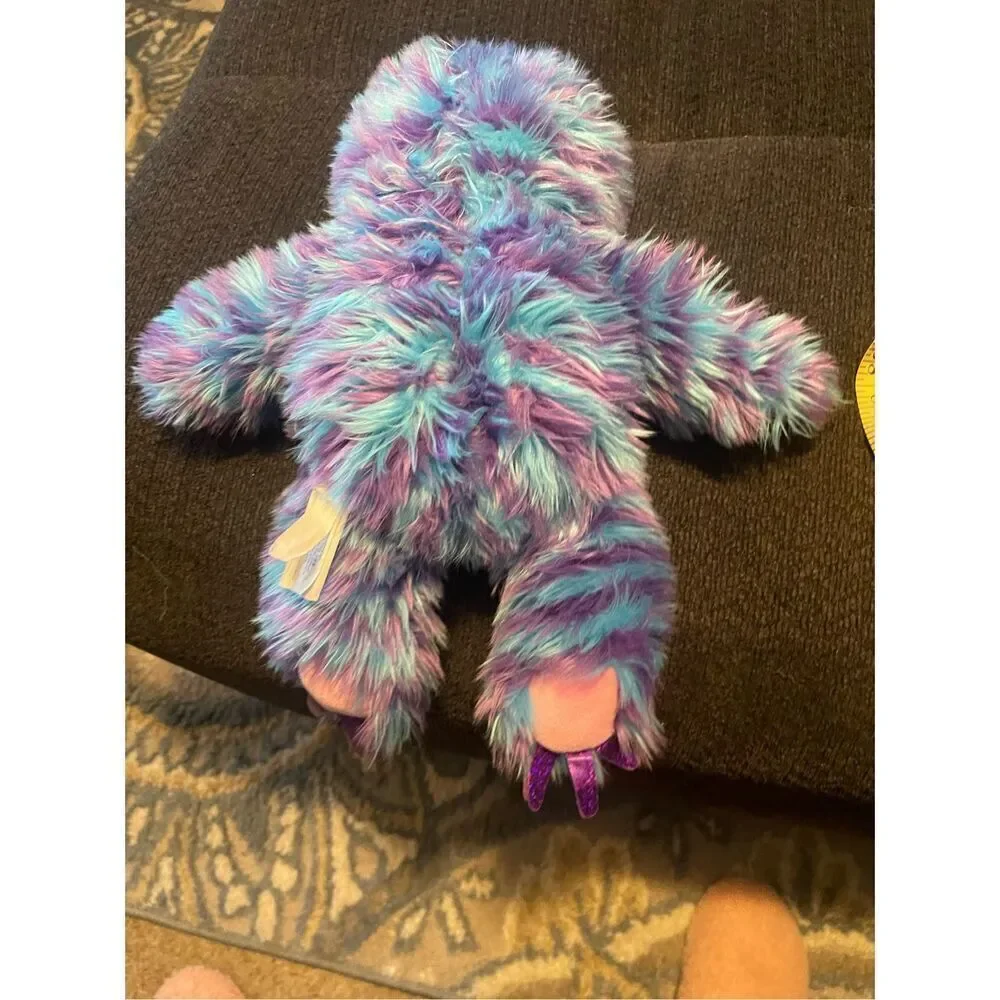 Build-A-Bear Workshop Purple Blue Fluffy Stripe Sloth Plush Stuffed Animal 14